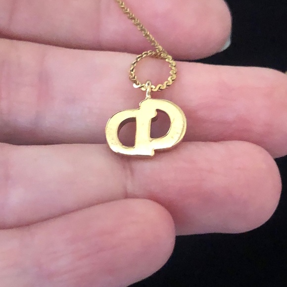 Vintage Host Pick Rare Gold Christian Dior CD Logo Necklace - Picture 7 of 7